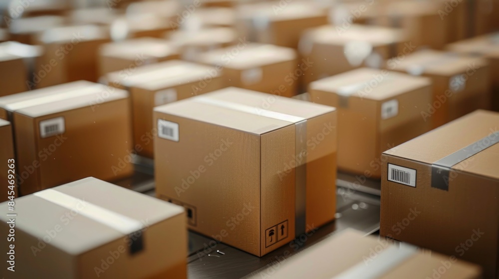 Fototapeta premium Comprehensive Package Insurance Services Guaranteeing the Safe and Reliable Delivery of Valuable Goods and Merchandise Through Efficient Logistics and Transportation Management
