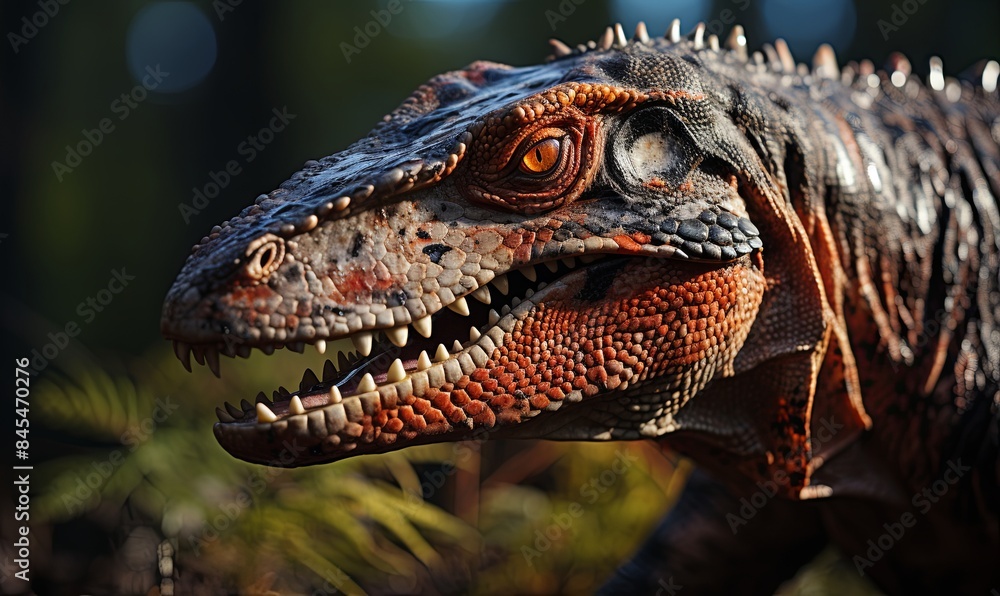 Close Up of Dinosaur With Mouth Open Close Up of Dinosaur With Mouth Open