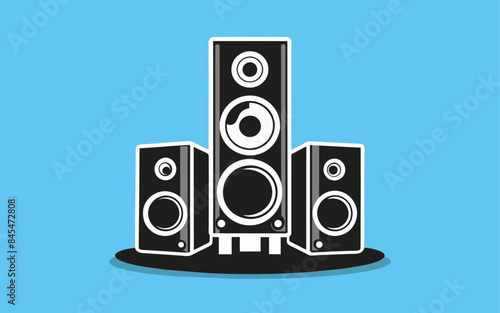 Minimalist Sound System Icon Vector Illustration for Audio Applications