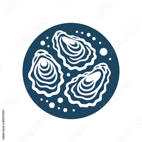 Oysters. Logo, icon, emblem, sign. simple vector illustration, thick outline
