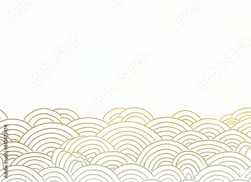 Elegant gold and silver arches pattern on a white background