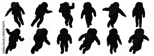 Astronaut silhouette set vector design big pack of illustration and icon