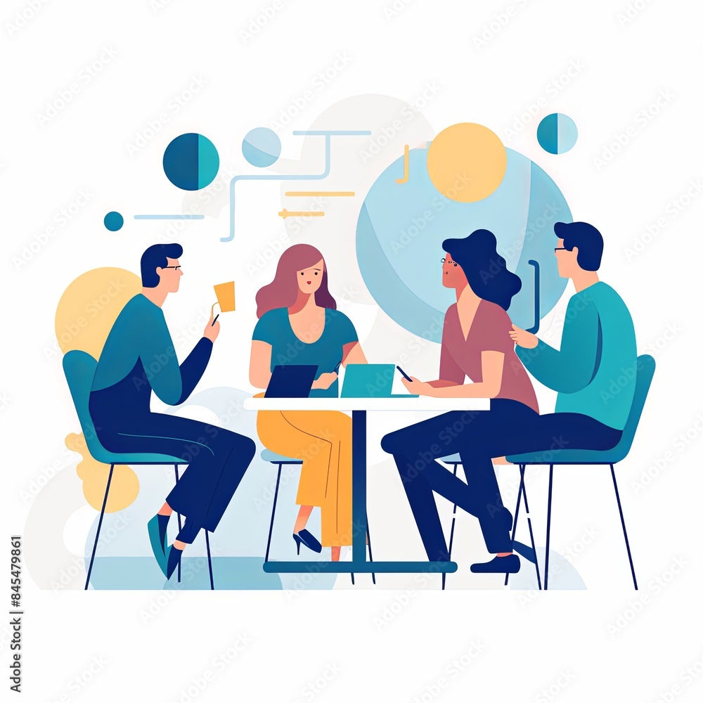 flat vector style illustration of a diverse group of people flat vector style illustration of a diverse group of people