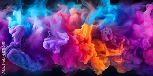 Creating Vibrant Smoke Patterns with Vaping A Colorful Backdrop. Concept Vaping Techniques, Colored Smoke Patterns, Artistic Photography, Colorful Backdrop Ideas © Ян Заболотний