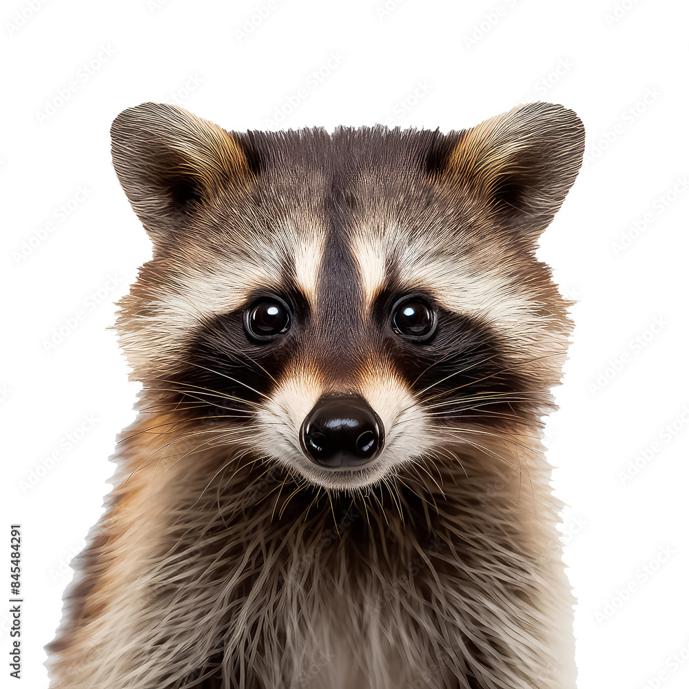 Obraz premium A raccoon is staring at the camera with its mouth open