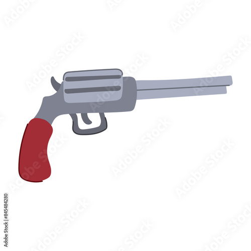 cowboy wild west pistol cartoon. ern handgun, colt antique, saloon sheriff cowboy wild west pistol sign. isolated symbol vector illustration