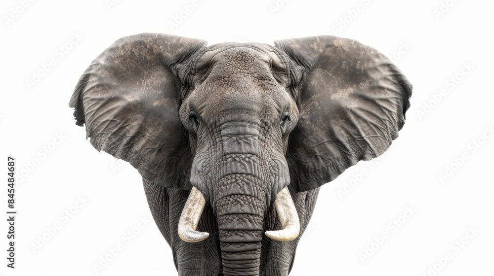 Obraz premium photo of an elephant's head on a white background