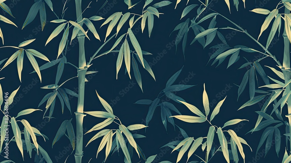 Obraz premium Zen-like bamboo leaves pattern for tranquility