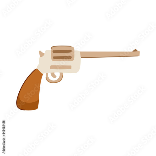 saloon wild west pistol cartoon. sheriff magnum, rifle table, hat rope saloon wild west pistol sign. isolated symbol vector illustration