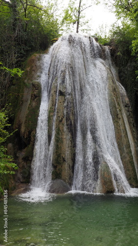 waterfall in the forest. Caylus.