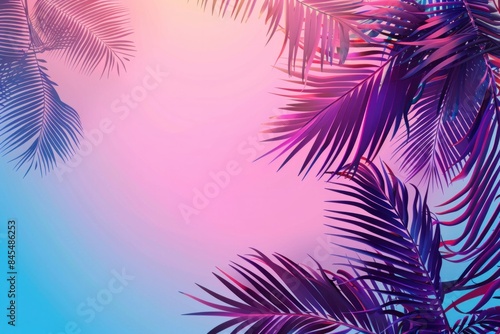 Summer tropical silhouette and gradient background.