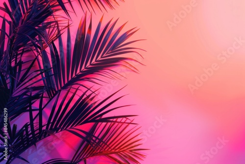 Summer tropical silhouette and gradient background.