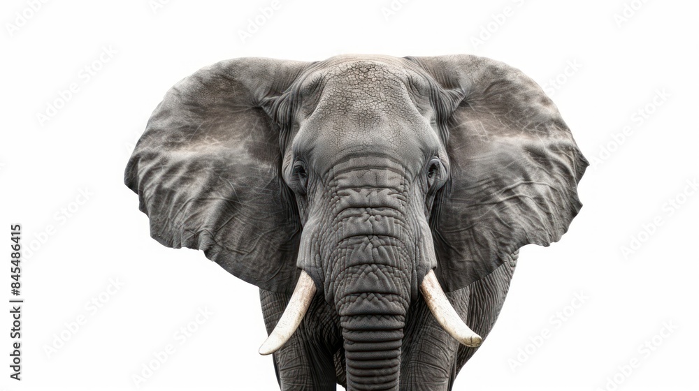 Obraz premium photo of an elephant's head on a white background