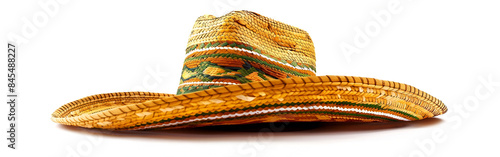 straw cowboy hat heritage style sombrero craftsmanship handmade on white background photo