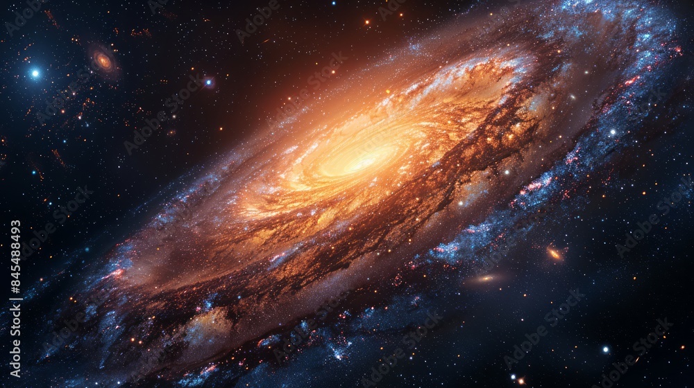 A stunning spiral galaxy with vibrant colors and swirling arms in deep space. A stunning spiral galaxy with vibrant colors and swirling arms in deep space.