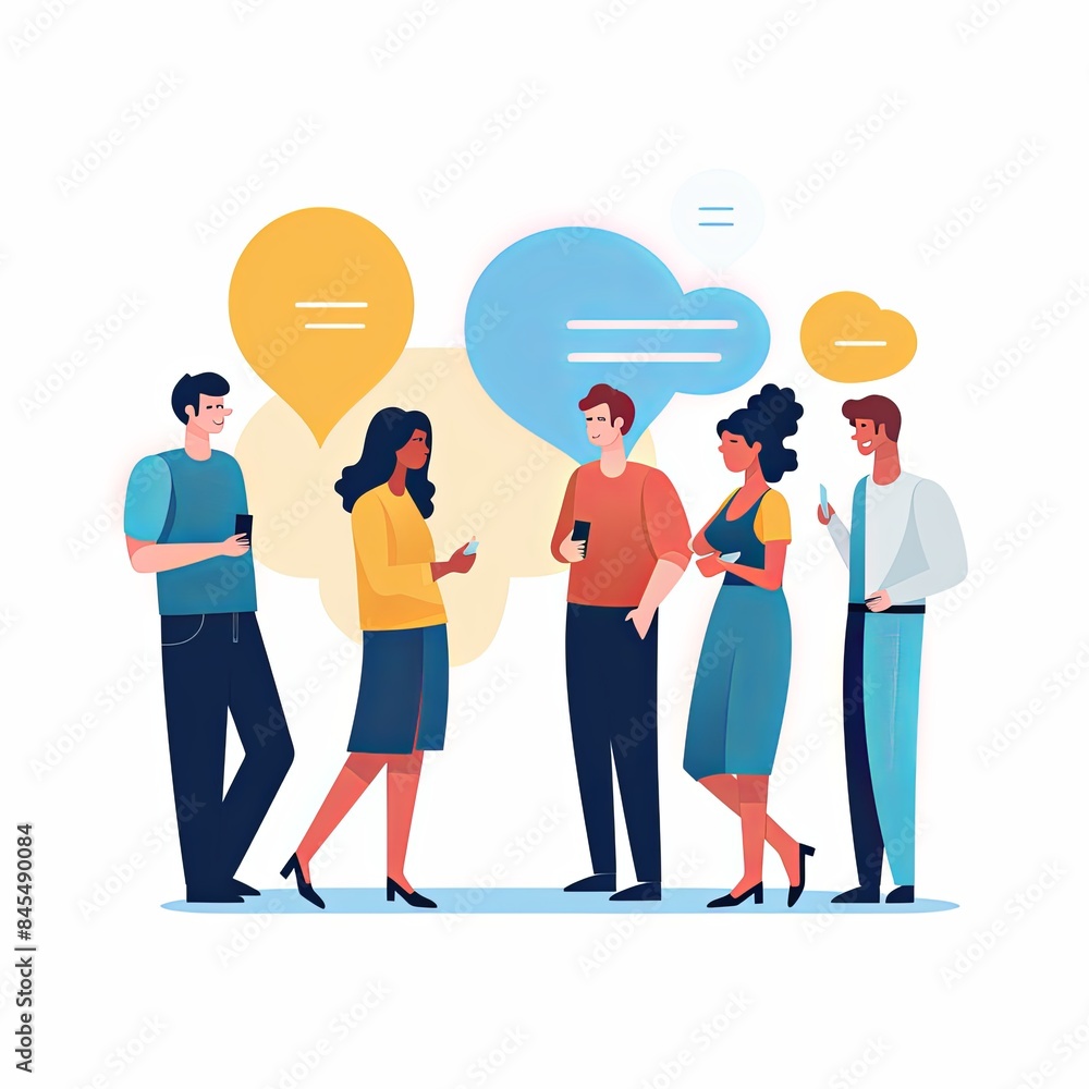flat vector style illustration of a diverse group of people flat vector style illustration of a diverse group of people