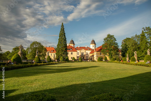 The garden at Książ Castle (german: Schloss Fürstenstein). The castle is located in northern Wałbrzych in Lower Silesian Voivodeship, Poland. photo