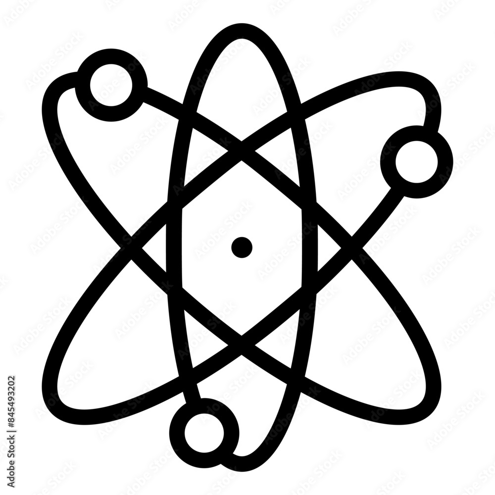 atom line icon vector illustration isolated on white background atom line icon vector illustration isolated on white background