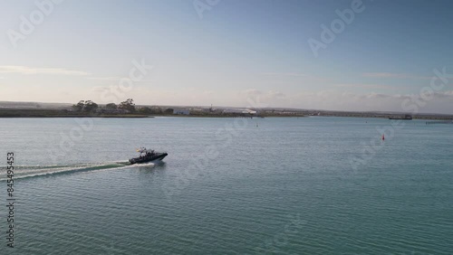 Wallpaper Mural Boat passing on Rio Tinto in Huelva Spain during sunset Torontodigital.ca