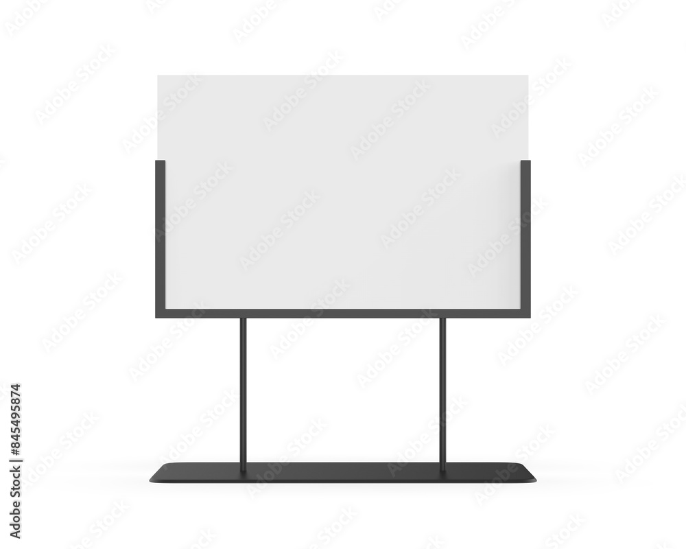 Naklejka premium Mini banner with metal stand blank template, 3d illustration.