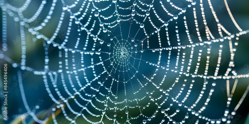 Naklejka premium Spider Web-Inspired Network Infrastructure for Resilience, Adaptability, and Efficiency. Concept Network Infrastructure, Resilience, Adaptability, Efficiency, Spider Web-Inspired