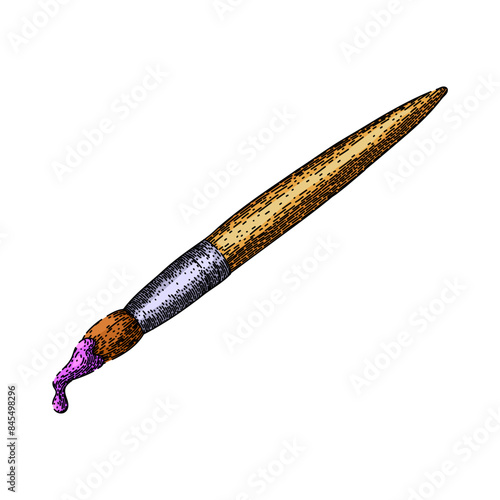 art paint brush hand drawn. er artist, color draw, ink set art paint brush vector sketch. isolated color illustration