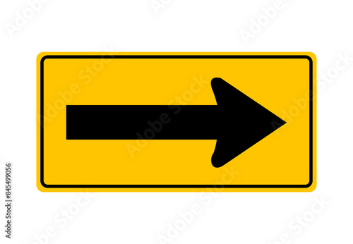 Free Download Driving direction sign. The arrow indicates the direction of movement. Permitted directions of movement at intersections, junctions and other sections of the road. Warning yellow road sign. - GFXLoad