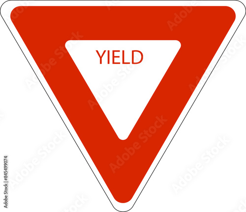 Sign yield. Sign give way. Reduce speed and give way to other vehicles. Caution, intersection. Diamond road sign. Rhombus road sign. Warning road sign.