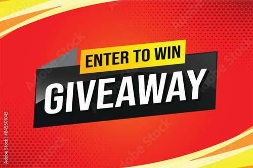 giveaway enter and win word vector illustration 3d style for social media landing page, template, ui, web, mobile app, poster, banner, flyer, background, gift card, coupon, label, wallpaper

