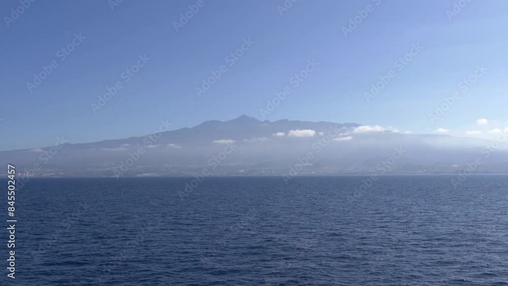 Boat POV on coastline of Tenerife island in Spain in 4k slow motion 60fps