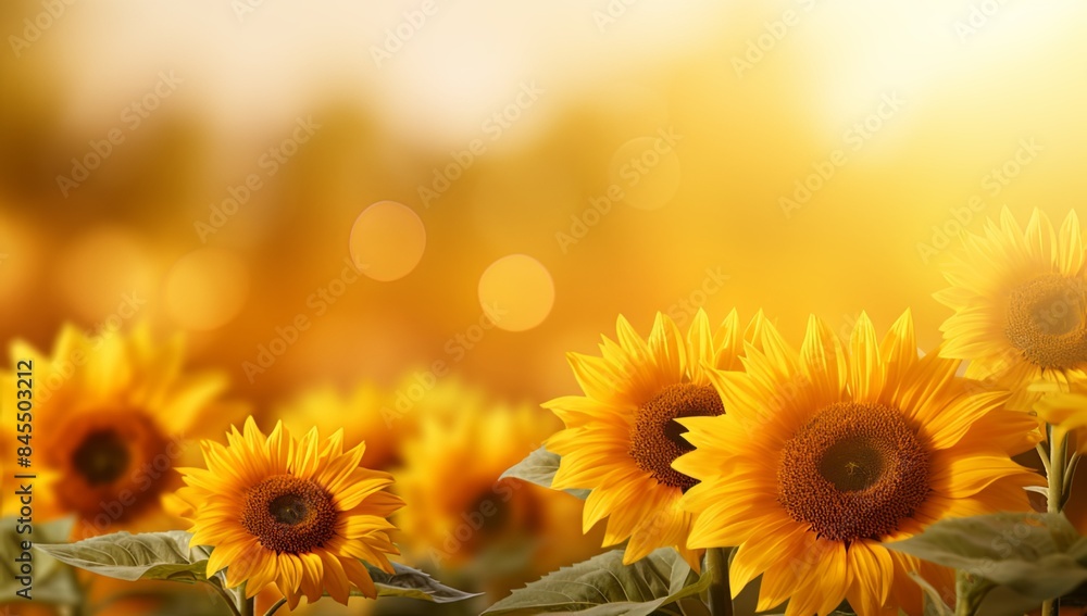 Obraz premium Sunflower Serenade: A Vibrant Bloom Radiating Warmth on a Sunny Day Amidst Lush Green Fields