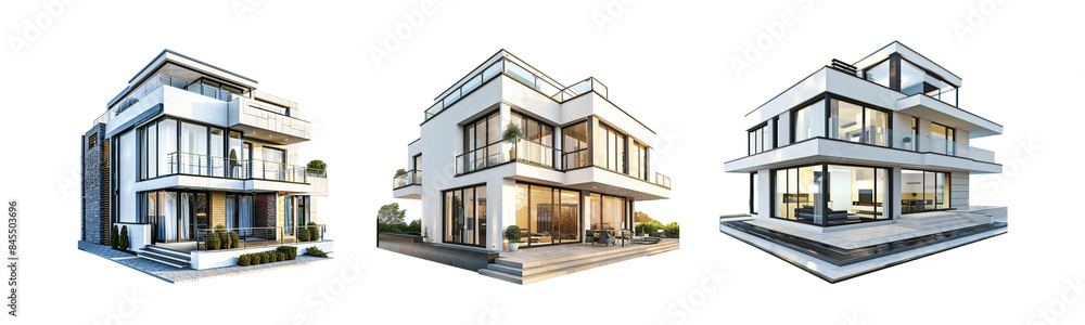 Set Of Modern House Png Set Of Modern House Png