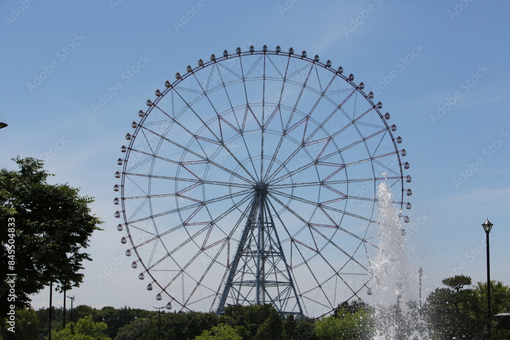 Fototapeta premium 観覧車と噴水