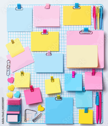 a bunch of sticky notes on a bulletin board