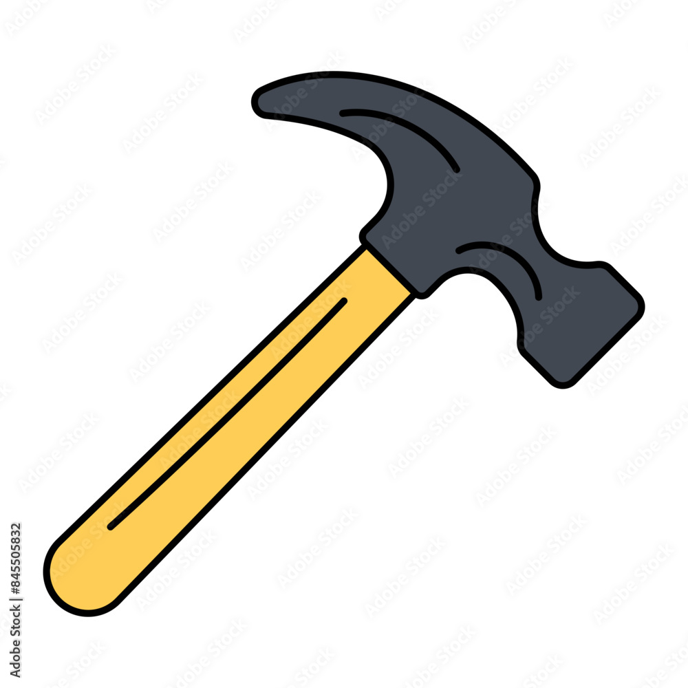 carpentry claw hammer concept, woodworking framing hammer leather-wrapped handle vector outline design, Industrial EquipmentSymbol, 1st of May Sign, International Workers Day stock illustration carpentry claw hammer concept, woodworking framing hammer leather-wrapped handle vector outline design, Industrial EquipmentSymbol, 1st of May Sign, International Workers Day stock illustration
