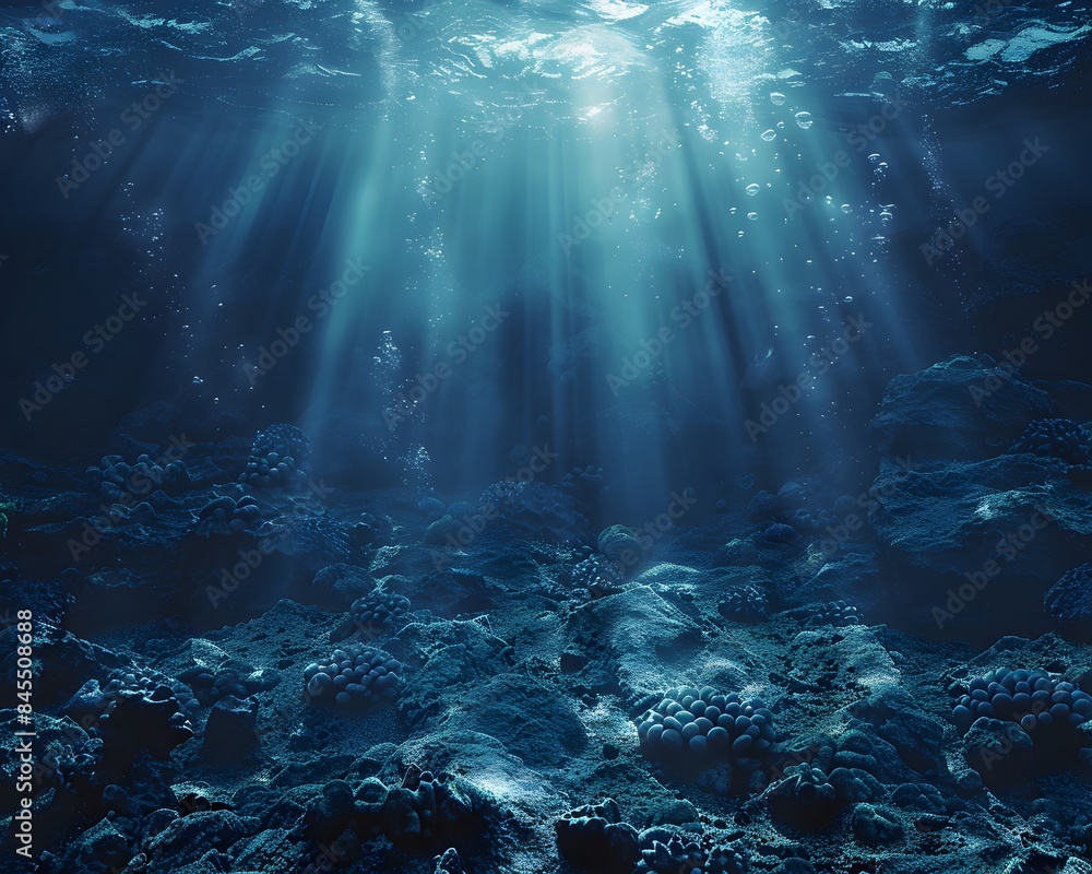 Fototapeta premium Serene Underwater Backdrop for Diving or Water Sports Product Presentation