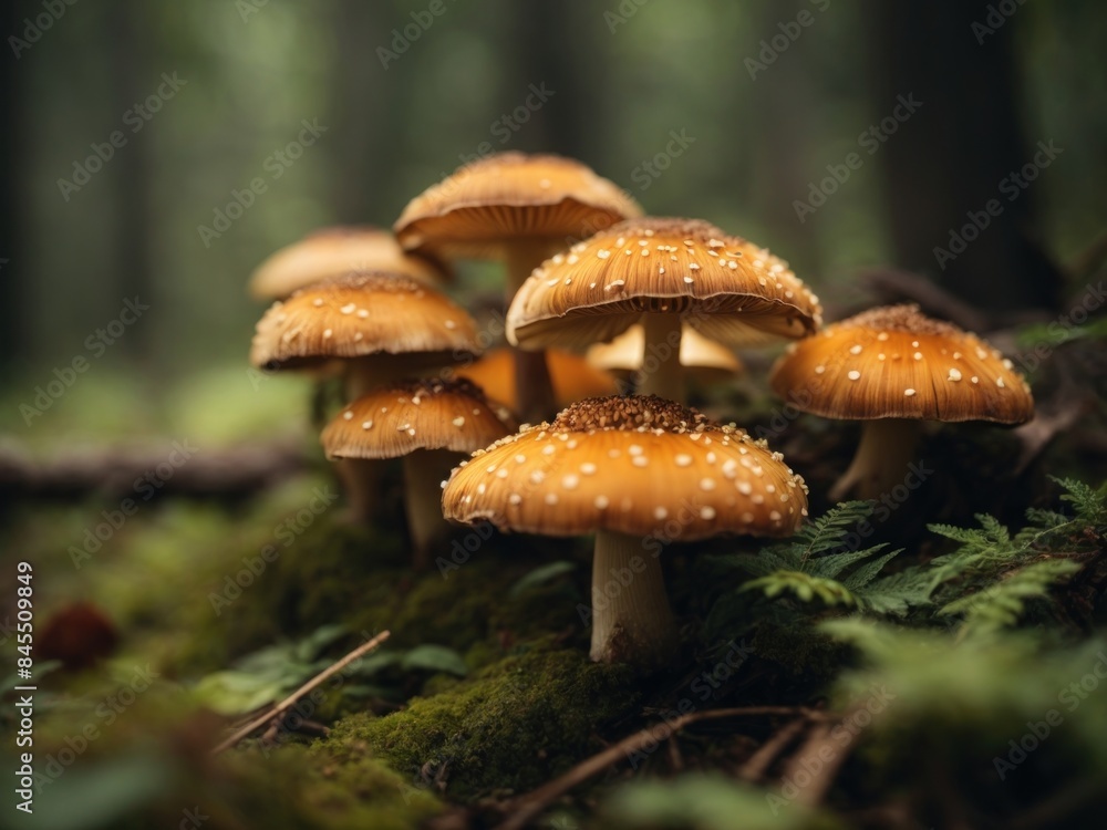 Beautiful closeup of forest mushrooms Beautiful closeup of forest mushrooms