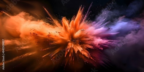 Wallpaper Mural Capturing the vibrant energy of a colorful powder explosion in motion against a black backdrop. Concept Colorful Powder Explosion, Motion Photography, Vibrant Energy, Black Backdrop, Creative Visuals Torontodigital.ca