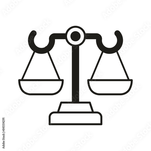 Scales of Justice Icon in Line Art Design