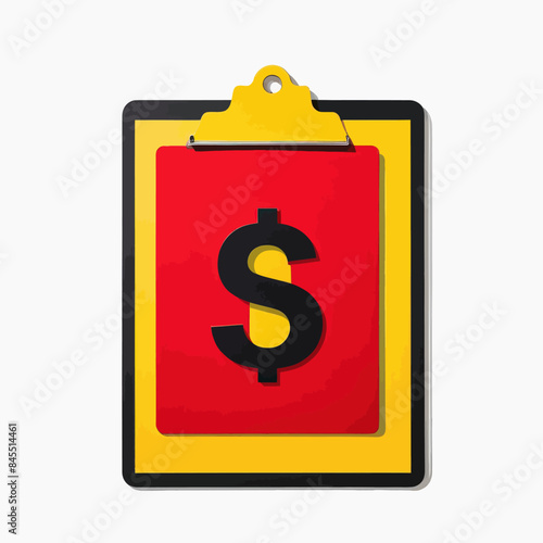 a clipboard with a dollar sign on it