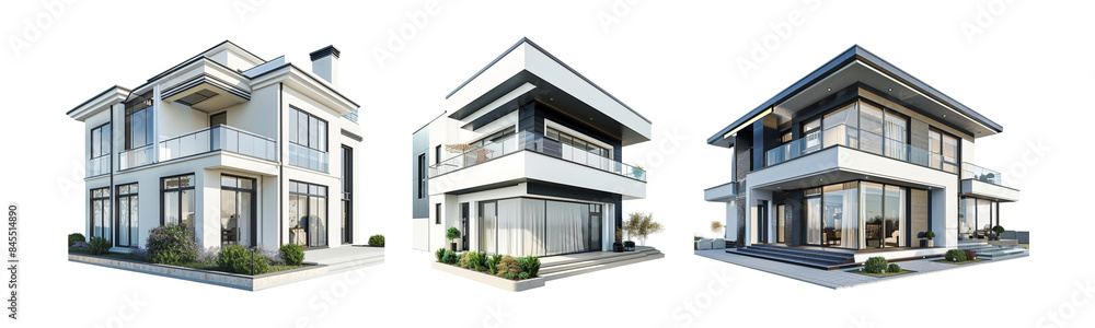 Set Of Modern House Png Set Of Modern House Png
