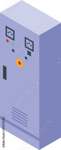 Electric panel with buttons and indicators showing different data, isometric view