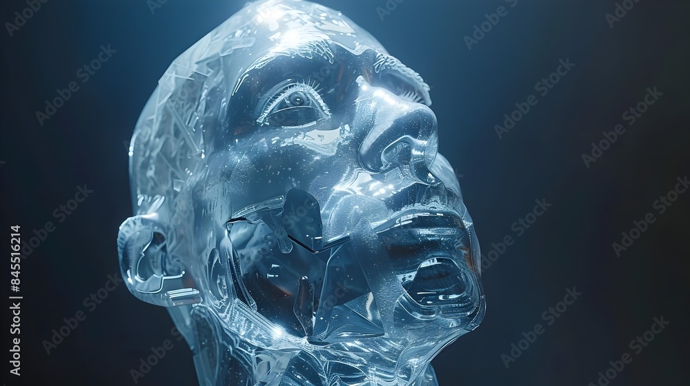 Captivating Icy Sculpture - Ethereal Frozen Art Form in Shades of Blue and Gray Captivating Icy Sculpture - Ethereal Frozen Art Form in Shades of Blue and Gray