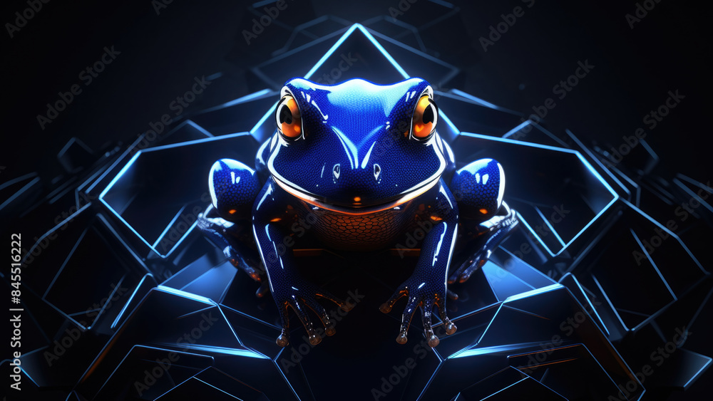 Futuristic Neon Frog Art with Glowing Effects
Futuristic Neon Frog Art with Glowing Effects