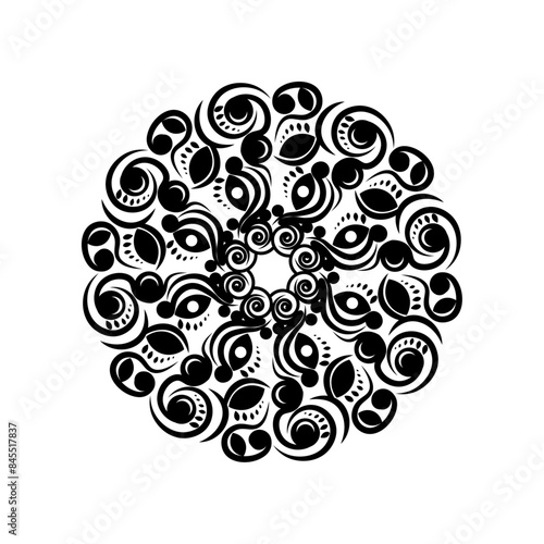Ornamental Circle, mandala flower pattern design, Decorative round ornament. Anti-stress therapy pattern for coloring book, background, and design meditation poster. Unusual flower shape. Vector