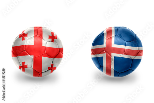 Free Download football balls with national flags of iceland and georgia ,soccer teams. on the white background. - GFXLoad