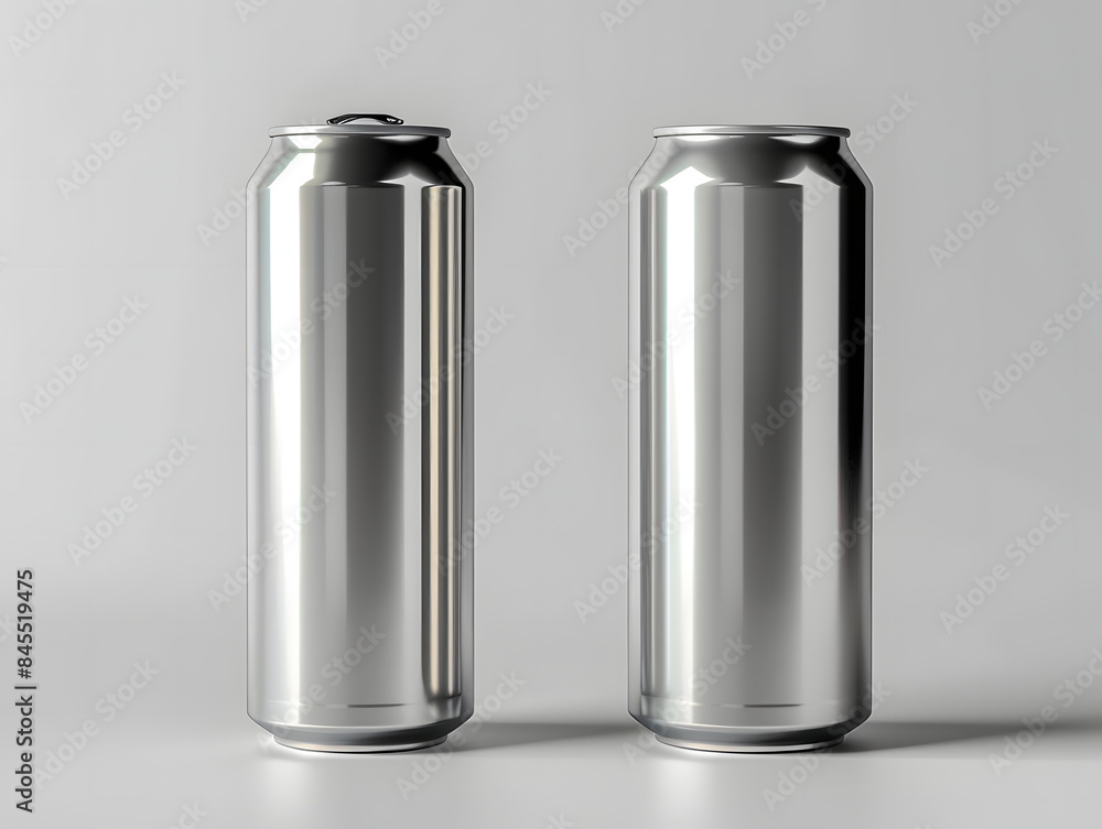 Blank metal soft drink can packaging mockup Blank metal soft drink can packaging mockup