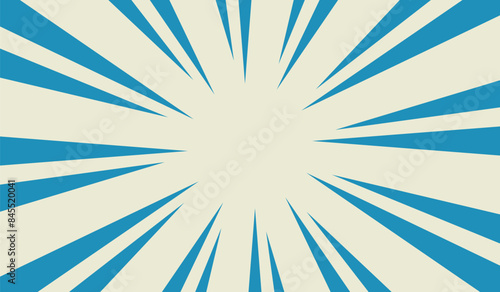 retro blue sunburst abstract background design template