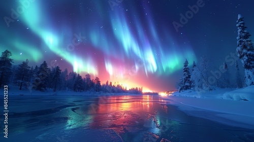 Enchanting Northern Lights Magic in Snowy Swedish Winter Wonderland