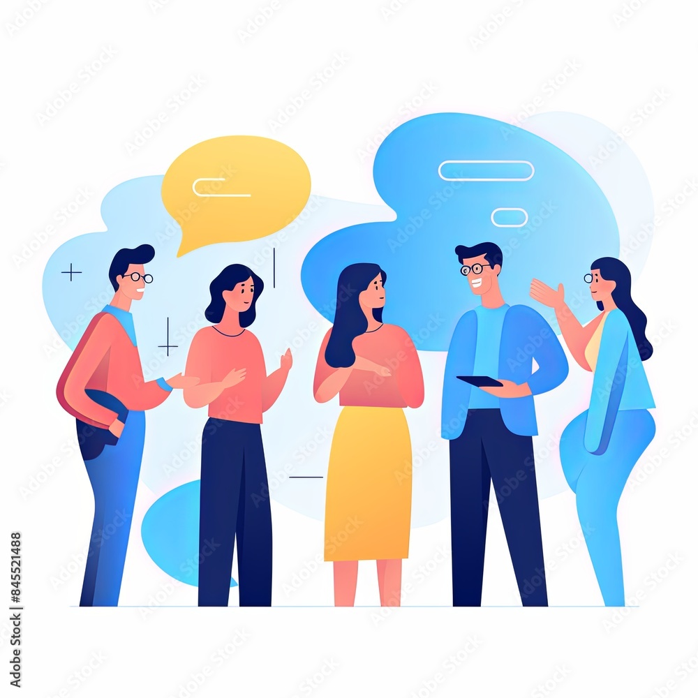 flat vector style illustration of a diverse group of people flat vector style illustration of a diverse group of people